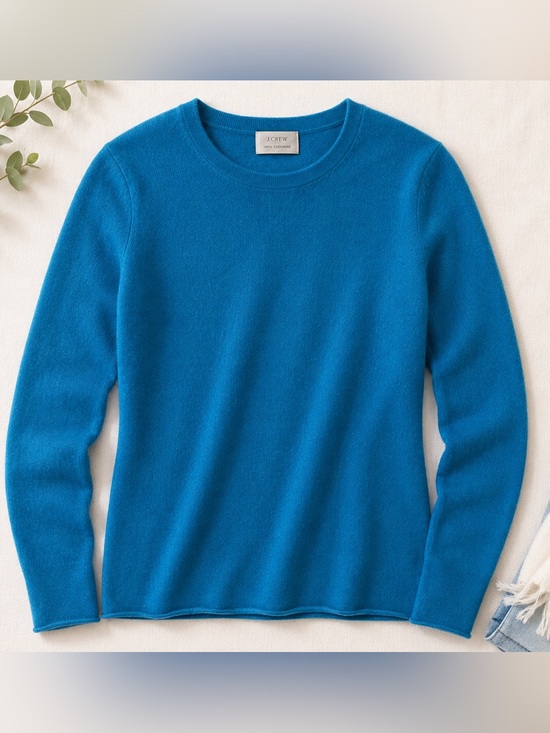 J. Crew Sweaters - J.Crew 100% Cashmere Crewneck Sweater Blue Teal for Spring, S